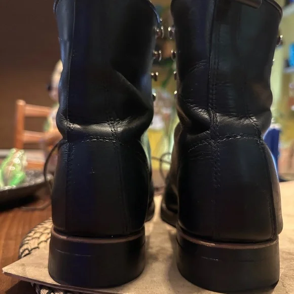 Red Wing Black Leather Boots High-Top Durable - Picture 5 of 8